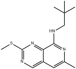 Pyrido[3,4-d]pyrimidin-8-amine, N-(2,2-dimethylpropyl)-6-methyl-2-(methylthio)- 구조식 이미지
