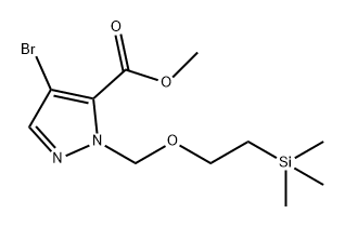 1H-Pyrazole-5-carboxylic acid, 4-bromo-1-[[2-(trimethylsilyl)ethoxy]methyl]-, methyl ester Structure