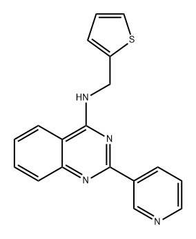 4-Quinazolinamine, 2-(3-pyridinyl)-N-(2-thienylmethyl)- Structure