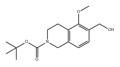 2(1H)-Isoquinolinecarboxylic acid, 3,4-dihydro-6-(hydroxymethyl)-5-methoxy-, 1,1-dimethylethyl ester Structure