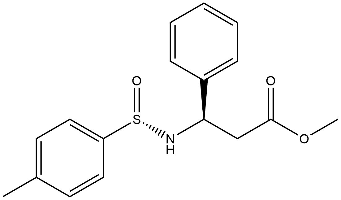 Benzenepropanoic acid, β-[[(S)-(4-methylphenyl)sulfinyl]amino]-, methyl ester, (βR)- 구조식 이미지