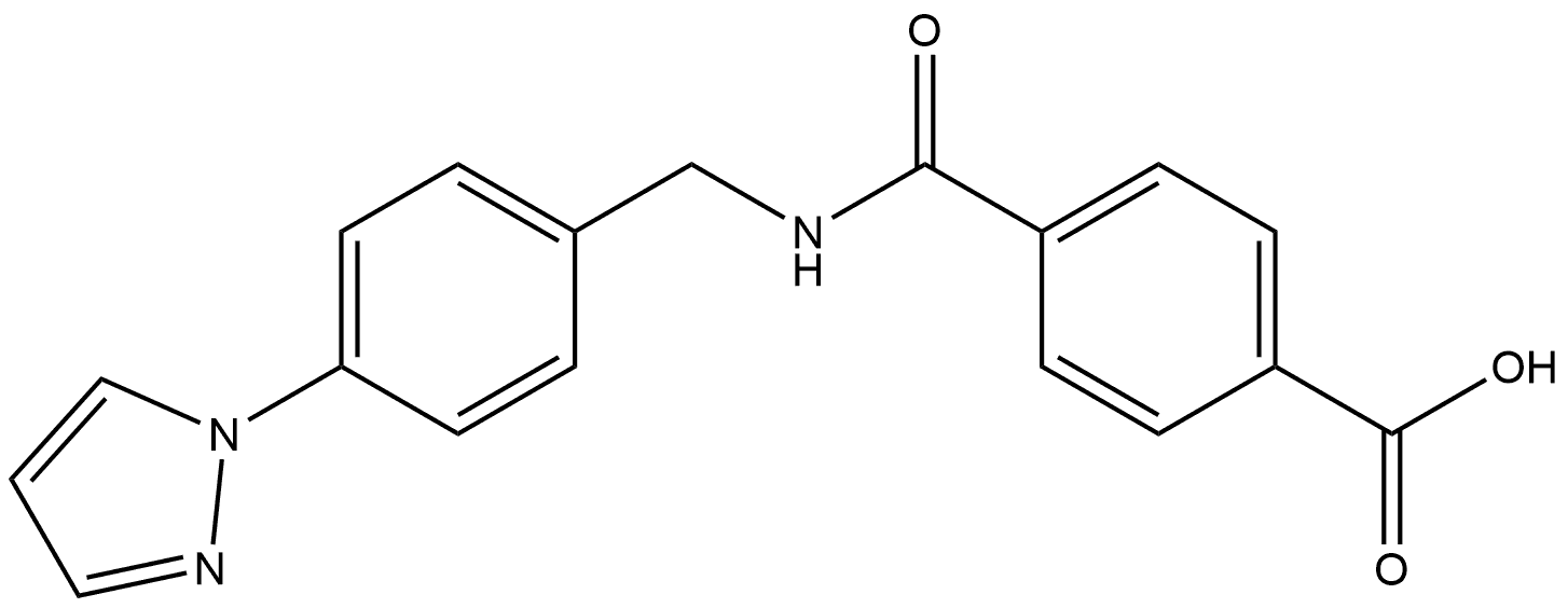 4-({[4-(1H-pyrazol-1-yl)phenyl]methyl}carbamoyl)benzoic acid Structure