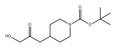 1-Piperidinecarboxylic acid, 4-(3-hydroxy-2-oxopropyl)-, 1,1-dimethylethyl ester Structure