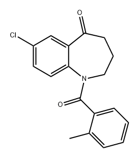 5H-1-Benzazepin-5-one, 7-chloro-1,2,3,4-tetrahydro-1-(2-methylbenzoyl)- Structure