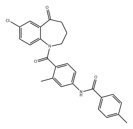 Benzamide, N-[4-[(7-chloro-2,3,4,5-tetrahydro-5-oxo-1H-1-benzazepin-1-yl)carbonyl]-3-methylphenyl]-4-methyl- Structure