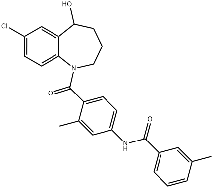 Benzamide, N-[4-[(7-chloro-2,3,4,5-tetrahydro-5-hydroxy-1H-1-benzazepin-1-yl)carbonyl]-3-methylphenyl]-3-methyl- 구조식 이미지