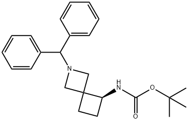 Carbamic acid, N-[(5S)-2-(diphenylmethyl)-2-azaspiro[3.3]hept-5-yl]-, 1,1-dimethylethyl ester Structure