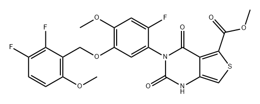 Thieno[3,4-d]pyrimidine-5-carboxylic acid, 3-[5-[(2,3-difluoro-6-methoxyphenyl)methoxy]-2-fluoro-4-methoxyphenyl]-1,2,3,4-tetrahydro-2,4-dioxo-, methyl ester Structure