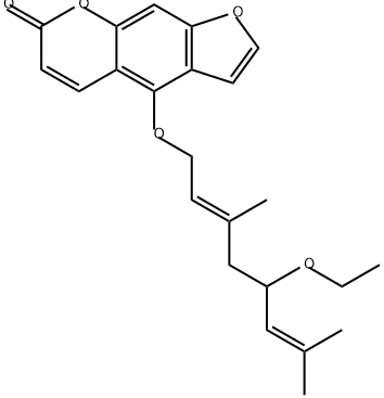 7H-Furo[3,2-g][1]benzopyran-7-one, 4-[[(2E)-5-ethoxy-3,7-dimethyl-2,6-octadien-1-yl]oxy]- Structure