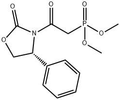 (R)-Dimethyl [2-oxo-2-(2-oxo-4-phenyloxazolidin-3-yl)ethyl]phosphonate 구조식 이미지