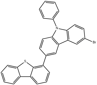 3-bromo-6-(dibenzo[b,d]thiophen-3-yl)-9-phenyl-9H-carbazole Structure