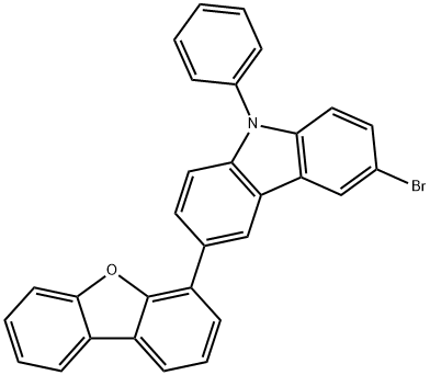 9H-Carbazole, 3-bromo-6-(4-dibenzofuranyl)-9-phenyl- Structure