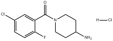 Methanone, (4-amino-1-piperidinyl)(5-chloro-2-fluorophenyl)-, hydrochloride (1:1) Structure