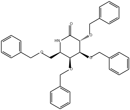 2-Piperidinone, 3,4,5-tris(phenylmethoxy)-6-[(phenylmethoxy)methyl]-, (3R,4S,5S,6R)- Structure