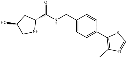 2-Pyrrolidinecarboxamide, 4-hydroxy-N-[[4-(4-methyl-5-thiazolyl)phenyl]methyl]-, (2R,4S)- 구조식 이미지