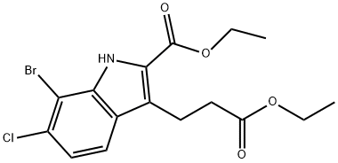 1H-Indole-3-propanoic acid, 7-bromo-6-chloro-2-(ethoxycarbonyl)-, ethyl ester Structure