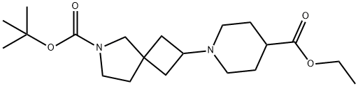tert-Butyl 2-(4-(ethoxycarbonyl)piperidin-1-yl)-6-azaspiro[3.4]octane-6-carboxylate Structure