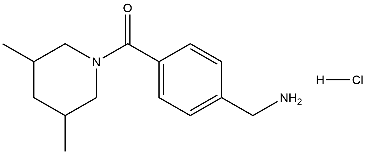 4-(Aminomethyl)phenyl](3,5-dimethyl-1-piperidinyl)methanone hydrochloride Structure