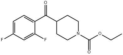 1-Piperidinecarboxylic acid, 4-(2,4-difluorobenzoyl)-, ethyl ester 구조식 이미지