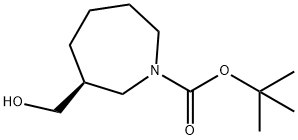 1H-Azepine-1-carboxylic acid, hexahydro-3-(hydroxymethyl)-, 1,1-dimethylethyl ester, (3S)- Structure