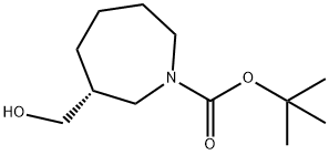 1H-Azepine-1-carboxylic acid, hexahydro-3-(hydroxymethyl)-, 1,1-dimethylethyl ester, (3R)- 구조식 이미지
