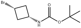 Carbamic acid, N-(cis-3-bromocyclobutyl)-, 1,1-dimethylethyl ester Structure