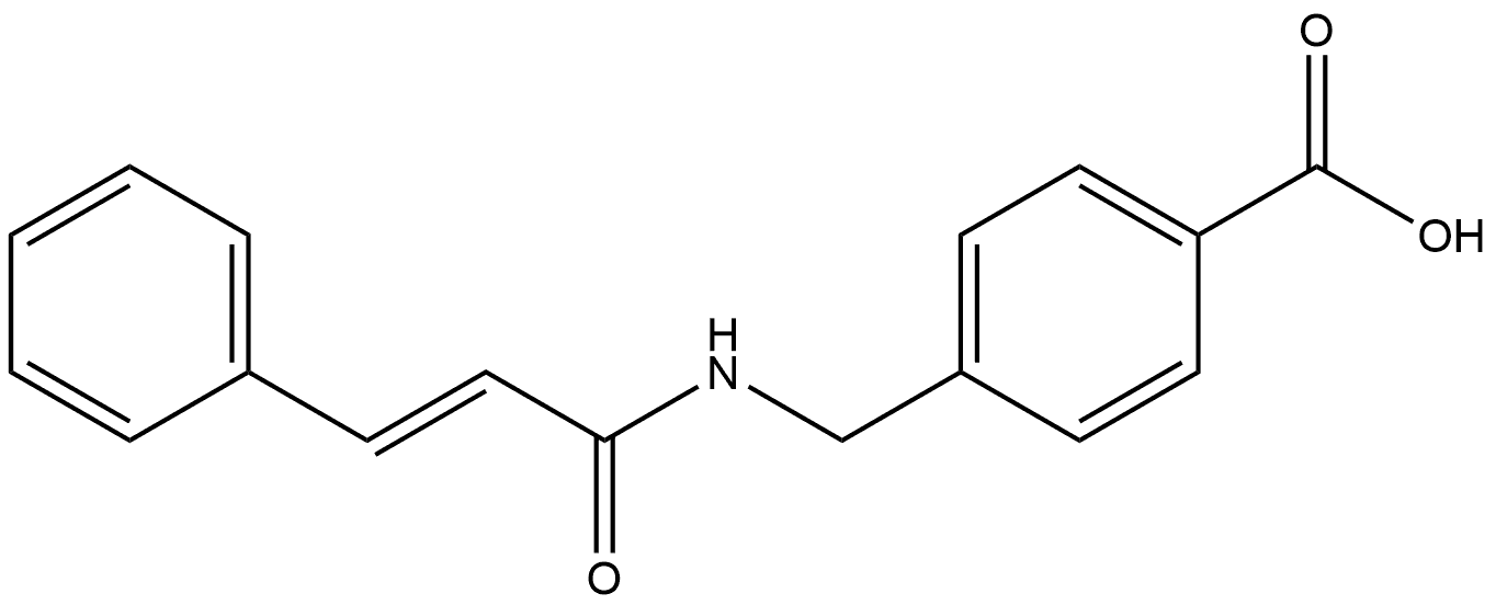 4-[[[(2E)-1-Oxo-3-phenyl-2-propen-1-yl]amino]methyl]benzoic acid 구조식 이미지