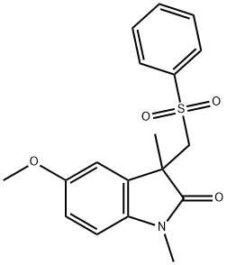 5-methoxy-1, 3-dimethyl-3-((phenylsulfonyl)methyl)indolin-2-one Structure