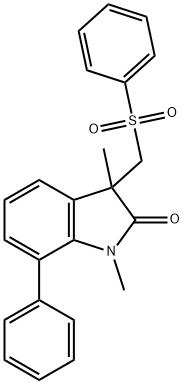 1, 3-dimethyl-7-phenyl-3-((phenylsulfonyl)methyl)indolin-2-one Structure