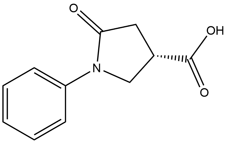 3-Pyrrolidinecarboxylic acid, 5-oxo-1-phenyl-, (S)- 구조식 이미지