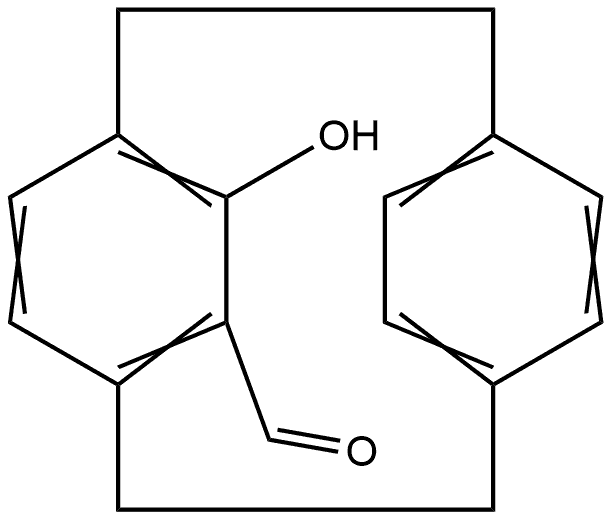 Tricyclo[8.2.2.24,7]hexadeca-4,6,10,12,13,15-hexaene-5-carboxaldehyde, 6-hydroxy-, (1R)- 구조식 이미지