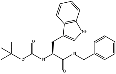 Carbamic acid, N-[(1S)-1-(1H-indol-3-ylmethyl)-2-oxo-2-[(phenylmethyl)amino]ethyl]-, 1,1-dimethylethyl ester Structure