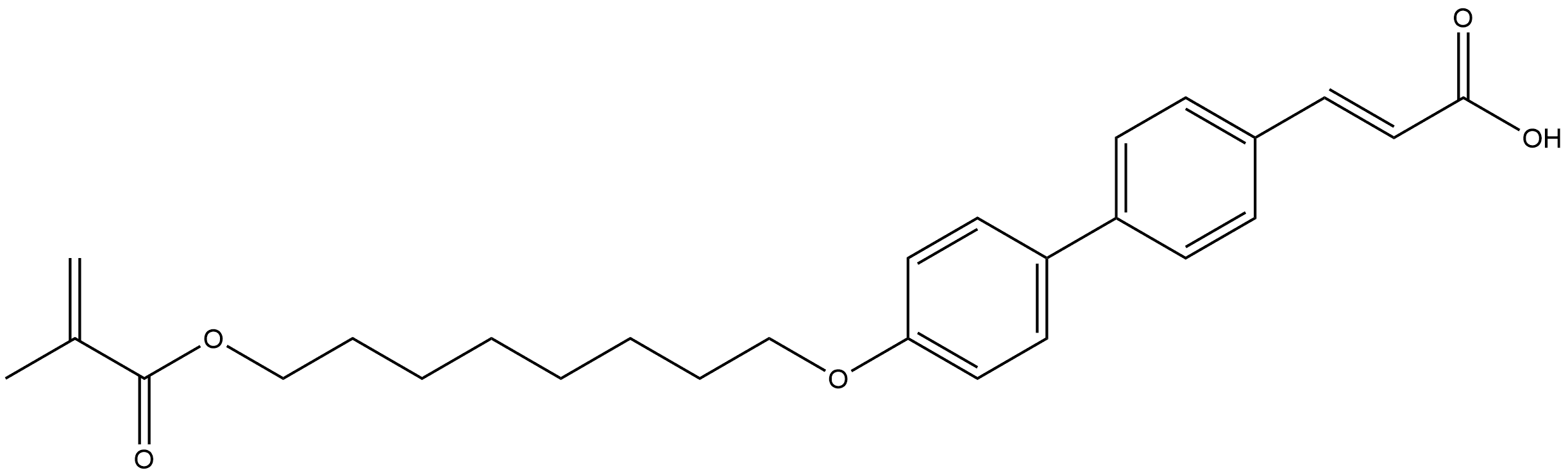 (E)-3-(4'-((8-(methacryloyloxy)octyl)oxy)-[1,1'-biphenyl]-4-yl)acrylic acid 구조식 이미지