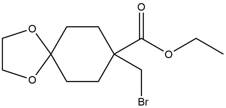 Ethyl 8-(bromomethyl)-1,4-dioxaspiro[4.5]decane-8-carboxylate 구조식 이미지