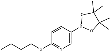 2-(Butylthio)-5-(4,4,5,5-tetramethyl-1,3,2-dioxaborolan-2-yl)pyridine Structure