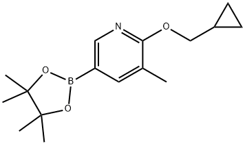 2-(Cyclopropylmethoxy)-3-methyl-5-(4,4,5,5-tetramethyl-1,3,2-dioxaborolan-2-yl)pyridine 구조식 이미지