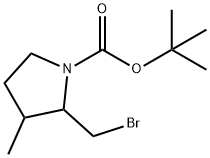 tert-butyl
2-(bromomethyl)-3-methylpyrrolidine-1-carboxylat
e Structure