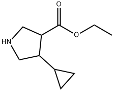 3-Pyrrolidinecarboxylic acid, 4-cyclopropyl-, ethyl ester Structure