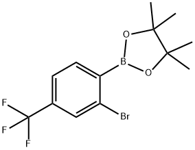 2-(2-Bromo-4-(trifluoromethyl)phenyl)-4,4,5,5-tetramethyl-1,3,2-dioxaborolane Structure