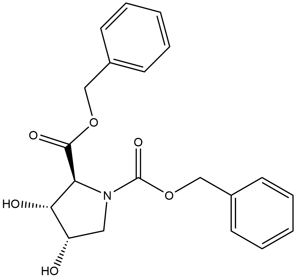 1,2-Pyrrolidinedicarboxylic acid, 3,4-dihydroxy-, bis(phenylmethyl) ester, [2S-(2α,3β,4β)]- (9CI) 구조식 이미지