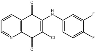 7-Chloro-6-((3,4-difluorophenyl)amino)quinoline-5,8-dione 구조식 이미지