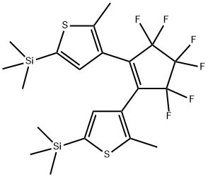 Thiophene, 3,3'-(3,3,4,4,5,5-hexafluoro-1-cyclopentene-1,2-diyl)bis[2-methyl-5-(trimethylsilyl)- Structure