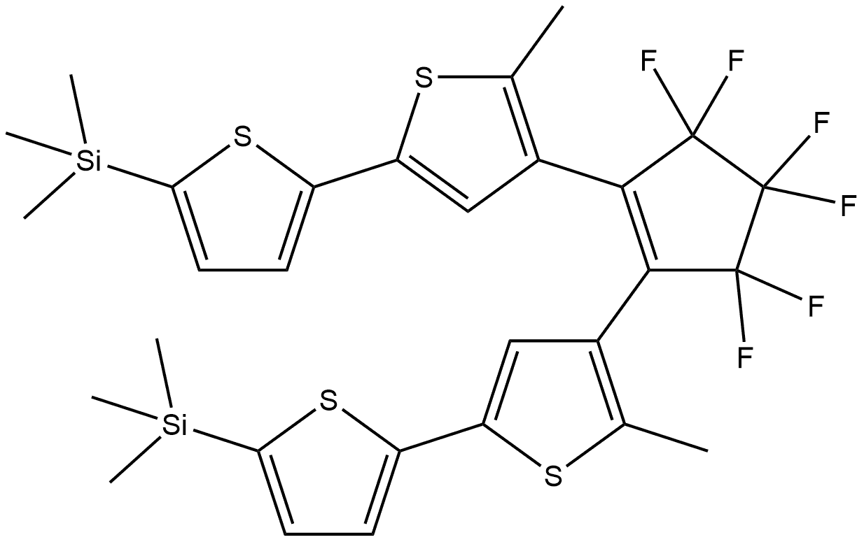 2,2'-Bithiophene, 4-[3,3,4,4,5,5-hexafluoro-2-[5-methyl-5'-(trimethylsilyl)[2,2'-bithiophen]-4-yl]-1-cyclopenten-1-yl]-5-methyl-5'-(trimethylsilyl)- Structure