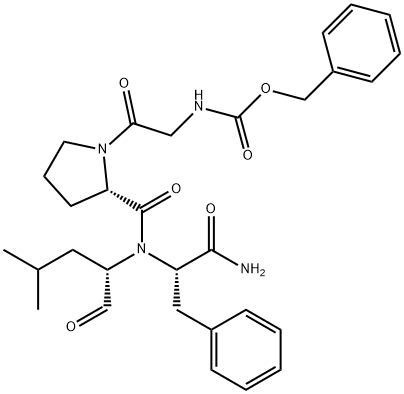 N-[(Phenylmethoxy)carbonyl]glycyl-L-prolyl-N-[(1S)-1-formyl-3-methylbutyl]-L-phenylalaninamide Structure