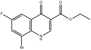 3-Quinolinecarboxylic acid, 8-bromo-6-fluoro-1,4-dihydro-4-oxo-, ethyl ester Structure