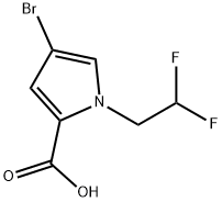 1H-Pyrrole-2-carboxylic acid, 4-bromo-1-(2,2-difluoroethyl)- 구조식 이미지