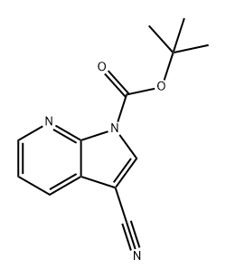 1H-Pyrrolo[2,3-b]pyridine-1-carboxylic acid, 3-cyano-, 1,1-dimethylethyl ester 구조식 이미지