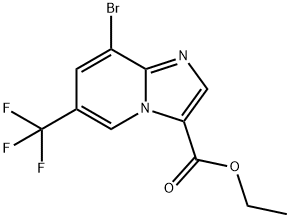 Imidazo[1,2-a]pyridine-3-carboxylic acid, 8-bromo-6-(trifluoromethyl)-, ethyl ester Structure