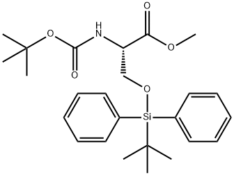 L-Serine, N-[(1,1-dimethylethoxy)carbonyl]-O-[(1,1-dimethylethyl)diphenylsilyl]-, methyl ester Structure