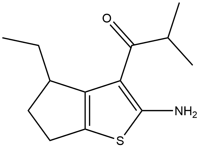 1-(2-amino-4-ethyl-5,6-dihydro-4H-cyclopenta[b]thiophen-3-yl)-2-methyl-propan-1-one Structure